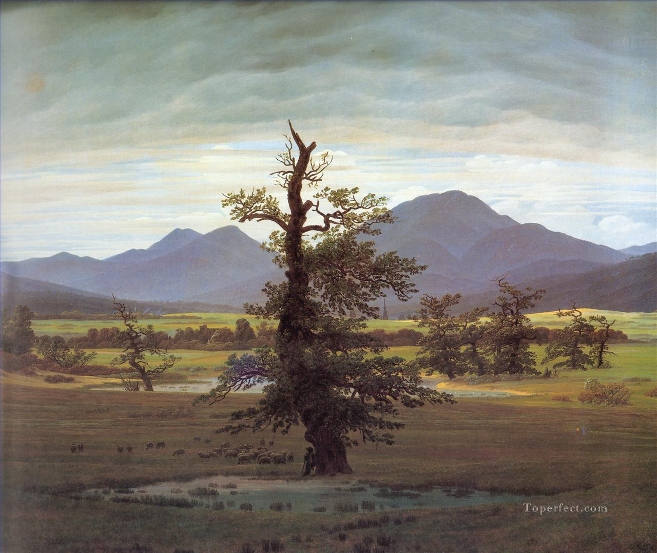 Friedrich Landscape with Solitary Tree Romantic Caspar David Friedrich Oil Paintings